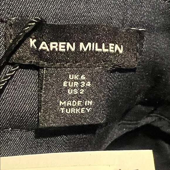 Karen Millen Tailored Denim Corset Detail Midi Skirt - Picture 14 of 15